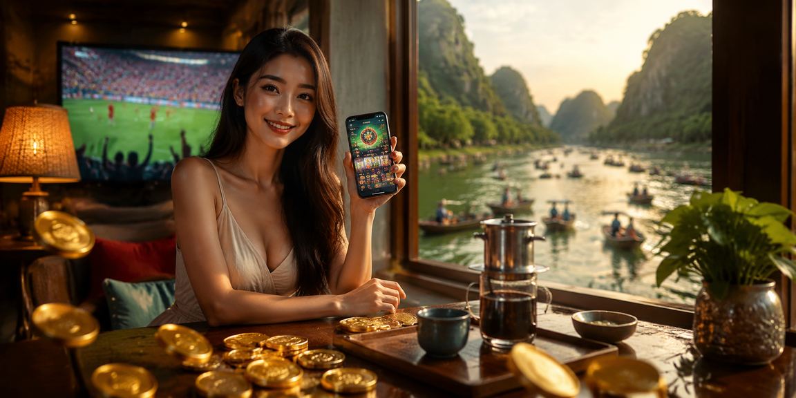 Người dùng tại Ninh Bình trải nghiệm casino trực tuyến trên điện thoại tại quán cà phê
